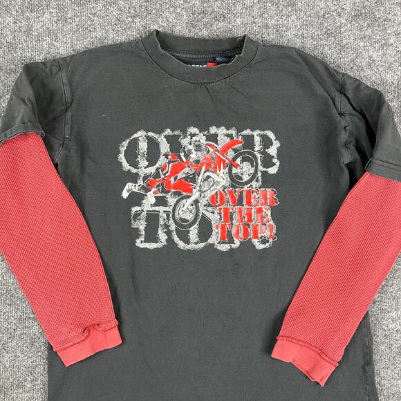 Seattle Cotton Works T-Shirt Mens Large Black Red Layered Long Sleeve - Picture 1 of 12